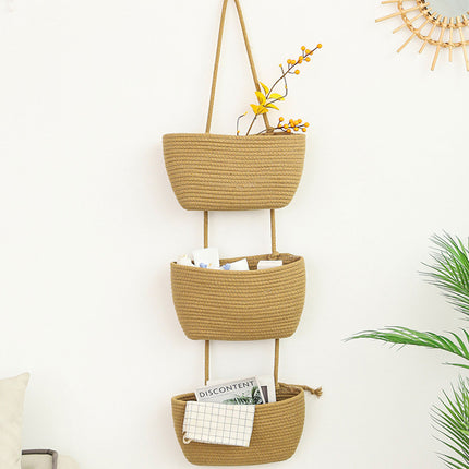 3 Layer Wall Mounted Storage Basket Hanging Organizer Rack for Household Items