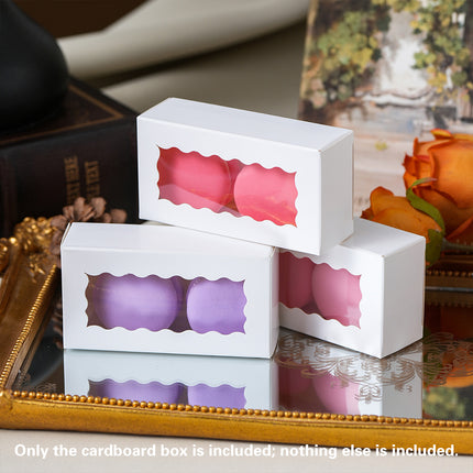 50PCS Kraft Paper Gift Box with Clear Window 10.5x3.5x5.5cm Khaki/White Sturdy