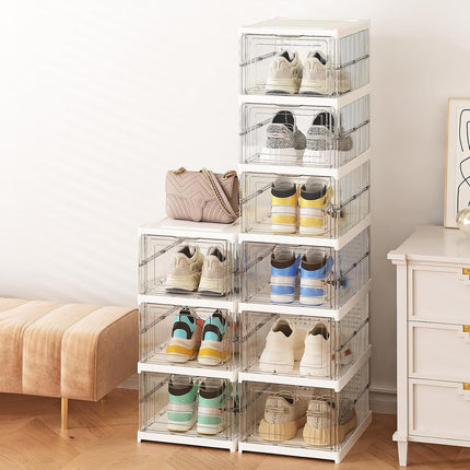 Home Foldable Shoe Box Dustproof Storage Thickened Movable Transparent Cabinet