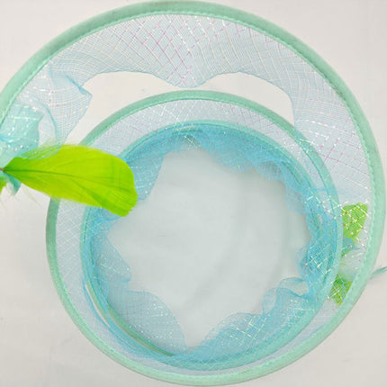 Cat Tunnel Toy Set Collapsible Cat Tube with Teaser Wand Feather Toy Indoor Play