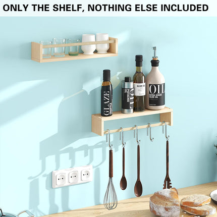 2PCS Solid Wood Wall Mounted Shelf Sturdy Durable Easy Installation Home Decor