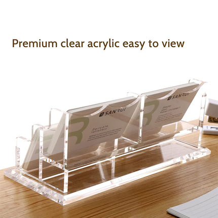 Acrylic Business Card Holder Desk Name Card Display Stand for Office Desk