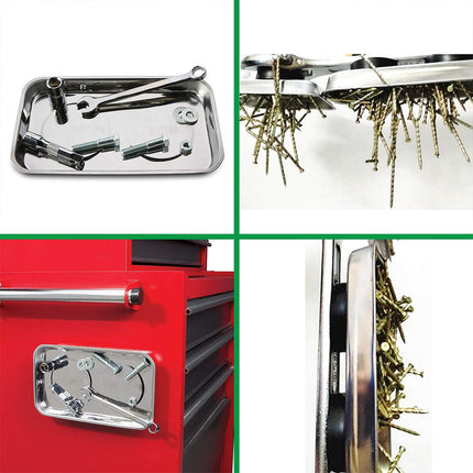 Stainless Steel Strong Grip Bowl Tool Tray Set for Garage and Workshop Storage