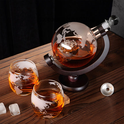 Globe Wine Decanter Glass Bottle Divider Whisky Liquor Dispenser For Home Bar