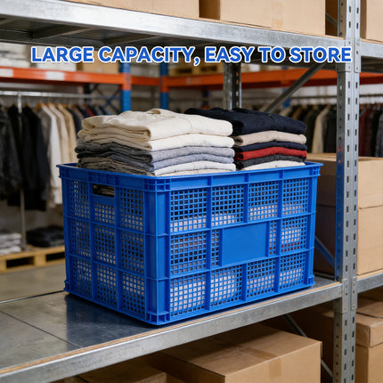 2PCS Heavy Duty Plastic Storage Basket Large Capacity Tote Box for Warehouse
