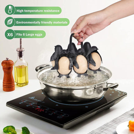 Penguin Shape Egg Holder Boil Cooker Can Hold Up To 6 Eggs Compatible Egguins