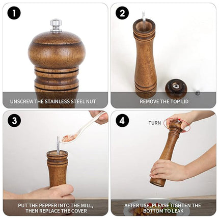 Wooden Pepper Grinder Manual Salt Spice Mill Bottle Household Grinding Tool