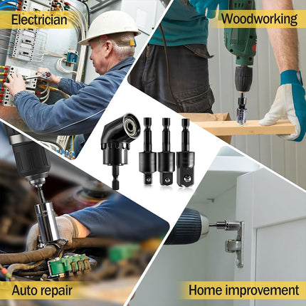 3PCS Universal Adapter Hexagon Shank to Square Head Connecting Rod for Tools