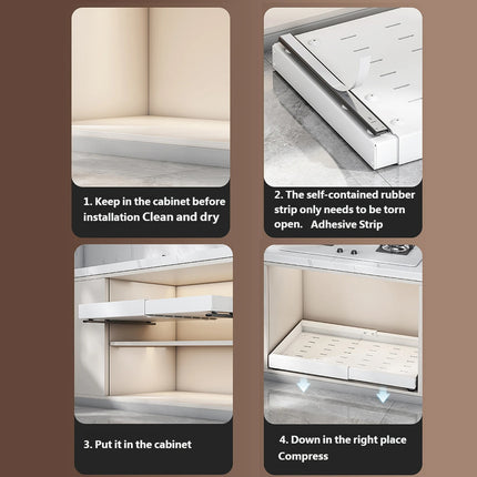 Cabinet Inner Slide Pull Out Shelf Telescopic Rack For Kitchen Cupboard Rack