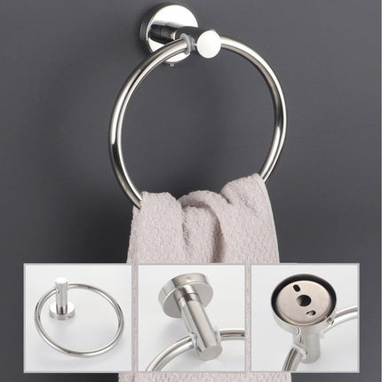 Bathroom Towel Rack Wall Mounted Towel Ring Black Toilet Paper Holder Shelf