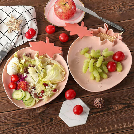 4pcs Fruit Plate Set for Home Living Room Snacks Candy Tray Decorative Use