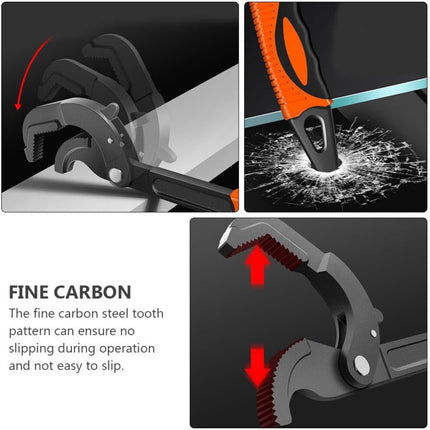 Pipe Wrench Quick Adjust Spanner Multi Functional Water Pipe Tool Heavy Duty