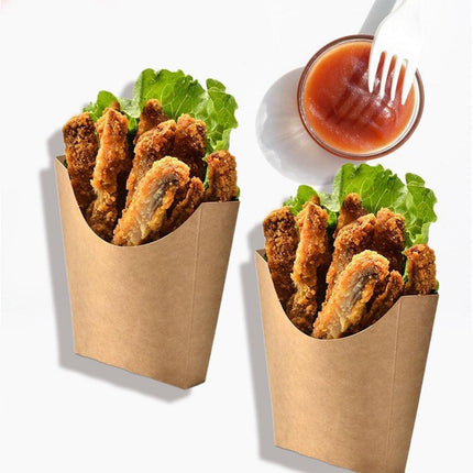 100pcs Kraft Paper Popcorn Box Folding Baking Box Party Snack Treat Container