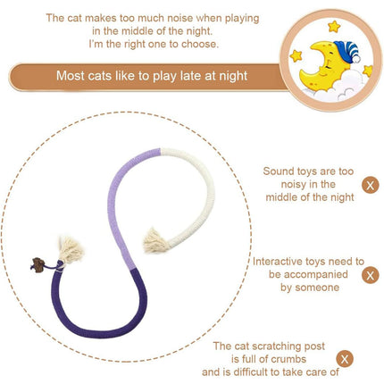 Cat Biting Rope Toy Teeth Grinding Teasing Stick Interactive Play Toy For Cats