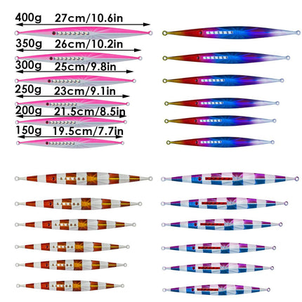 Glow in the Dark Fishing Lure Bionic Jigging Bait 150-400g Deep Sea Tackle