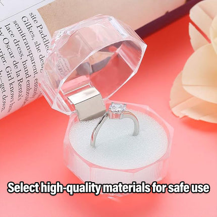 20pcs Acrylic Octagonal Jewelry Ring Earrings Box Transparent Display Cases