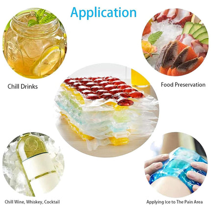 Disposable Ice Pack Bag 100PCS Water Injection Ice Cube Mold Tear Ice Grid