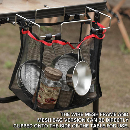 Portable Foldable Stainless Steel Trash Rack for Outdoor Camping Picnic Use