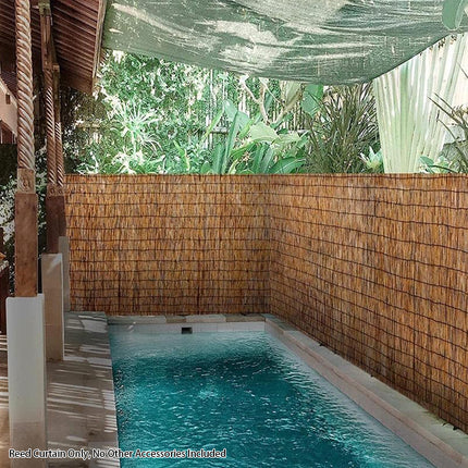 Natural Reed Bamboo Roll Up Blind Sun Shade Curtain Rustic Window Cover ForPatio