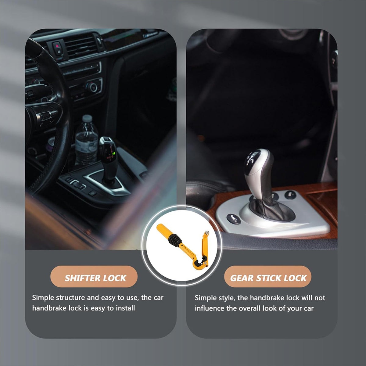 gear lock for car Car Gear Lock Handbrake Lock Anti Theft Device Steering Security Acces – Aimall