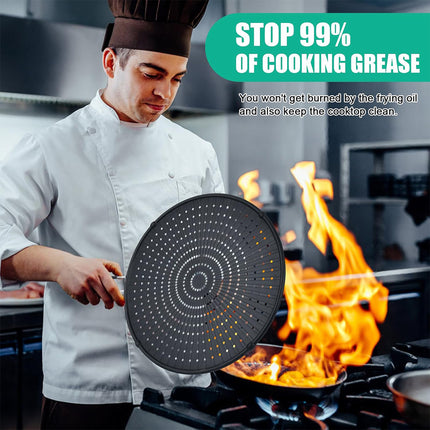 Kitchen Grease Screen Oil Splash Protection Reusable Heat Resistant Easy Clean