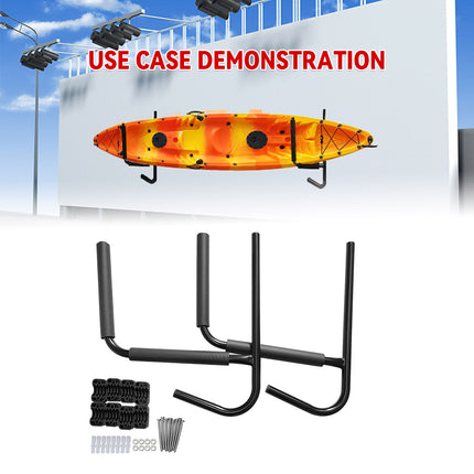 Heavy Duty Iron Wall Mount Kayak Storage Rack for Garage Canoe Paddleboard