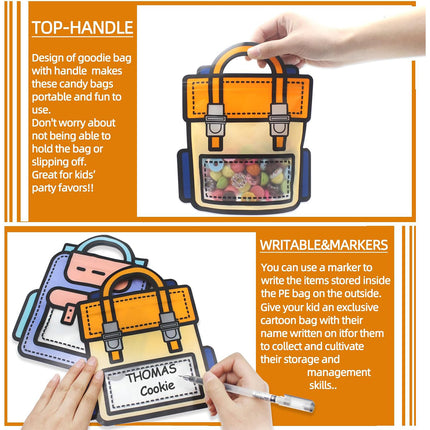 50pcs Portable Gift Bags Toy Snack Packing Bags Small Clear Storage Pouch