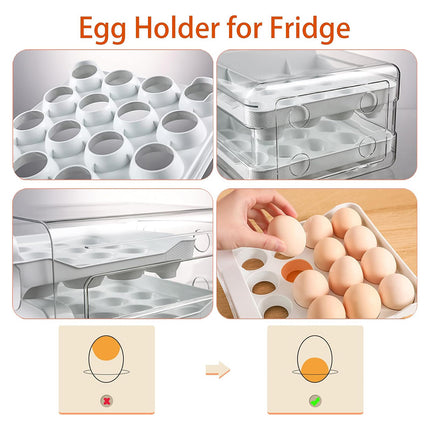 Kitchen Egg Double Layer Storage Box for Food Organization Fresh Keeping