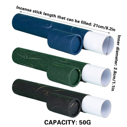 20PCS Incense Paper Tubes 50g Capacity Blue Green Black Thickness Material
