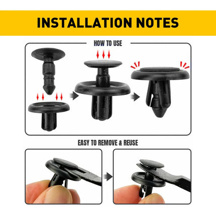 50PCS Car Fastener Set for Auto Body Trim Bumper Fender Replacement Repair