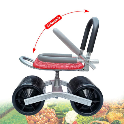 Greenhouse Garden Mobile Wheeled Stool Sturdy Durable Non Slip Seat Easy to Move