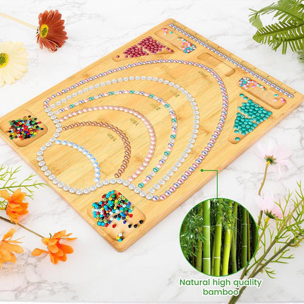 Wooden Beading Board DIY Bracelet Anklet String Design Bead Decoration Plate