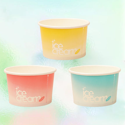 100PCS 4oz Ice Cream Cups Paper Cups Food-Grade Water-Proof Oil-Proof Takeaway