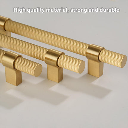 5 Sizes Brass Solid Handles Knurled Vertical Pulls for Cabinet Drawer Wardrobe