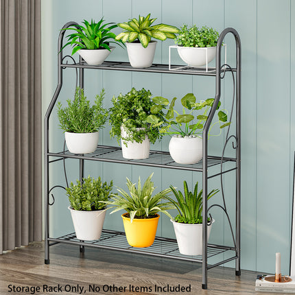 Metal Plant Stand 3 Tier Shelf Indoor Outdoor Flower Pot Display Rack 83cm