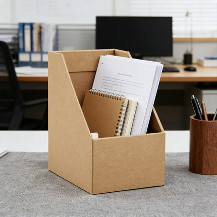 6PCS Kraft Paper Desktop Storage Box for Document Organization Office Supplies