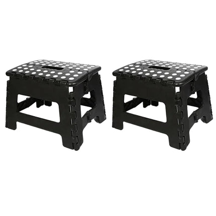 2PCS Plastic Folding Stool Set Portable Space Saving Step Stools Indoor Outdoor