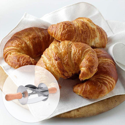 Roller Stainless Steel Croissant Cutter for Baking Pastry Cutting Easy Cleaning