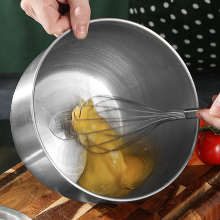 Food-Grade Stainless Steel Mixing Bowl with Lid - Deep Kitchen Prep Basin