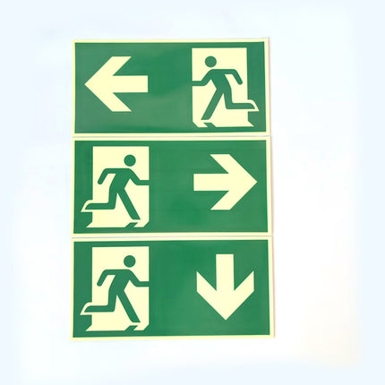 Glow in the Dark Exit Sign Stickers 10 Pack 30x15cm