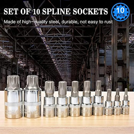 10pcs Socket Set Auto Repair Tool Socket Wrench Ratchet Driver Mechanic Tool Kit