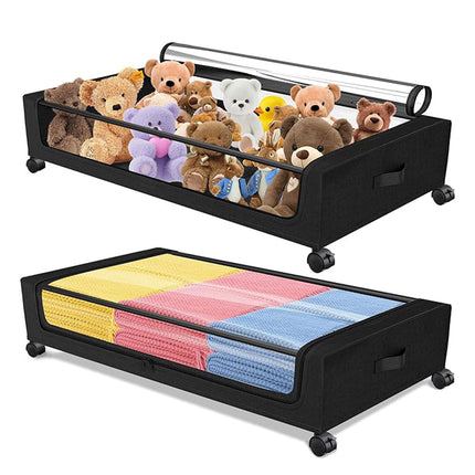Under Bed Storage Rack Square Design with Wheels Rolling Trolley Box for Home