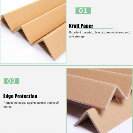 50PCS Brown Kraft Paper Corner Protector Sturdy Durable for Shipping Pack Use