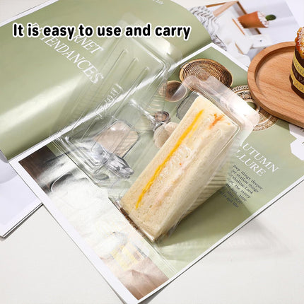 100pcs Transparent Sandwich Packaging Box Plastic Triangle for Baked Snacks