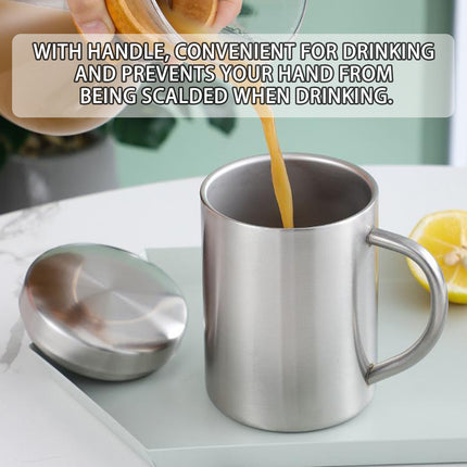 400ml Thickened Double Layer Insulated Stainless Steel Cup Portable Durable