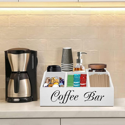 Wooden Coffee Capsule Storage Box Desktop Tea Bag Rack Organizer for Counter