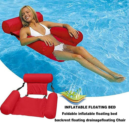 Inflatable Pool Lounge Chair Floating Recliner Seat for Pool Relaxation