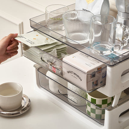 2 or 3 Tier Transparent Drawer Storage Rack for Home and Office Desk