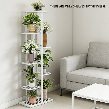 7 Tier Metal Plant Stand Indoor Outdoor Vertical Garden Shelf Rack