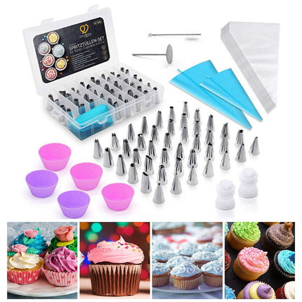 74PCS Piping Nozzle Set Baking Decorating Tools Icing Tips Kit For Cake Cupcake